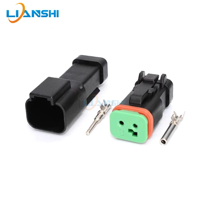 2 Pin DT06-2S DT04-2P Waterproof Connector For Universal Cars Trucks Vans Marine LED Spotlight Plug Wiring Harness Assembly Kits