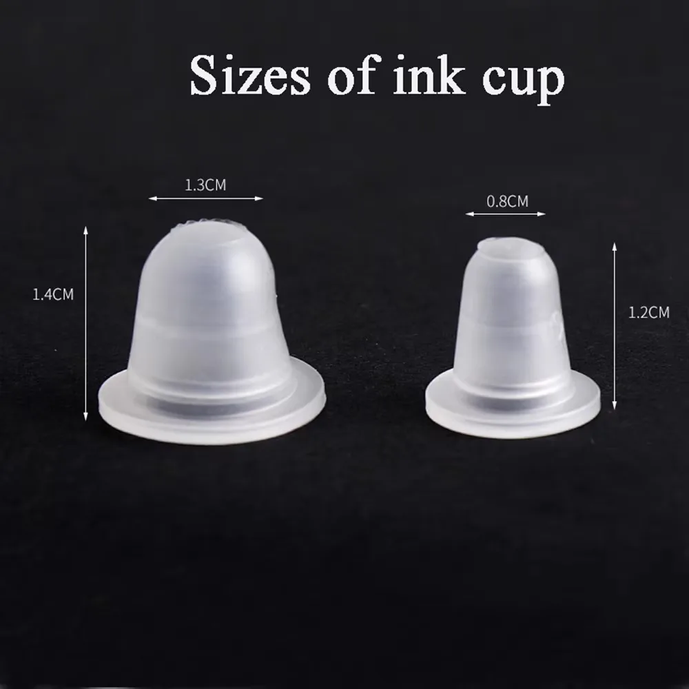 1000PCS Tattoo Ink Cups Silicone/Plastic Disposable Tattoo Pigment Container Caps S/M/L Ink Caps Permanent Makeup Accessories