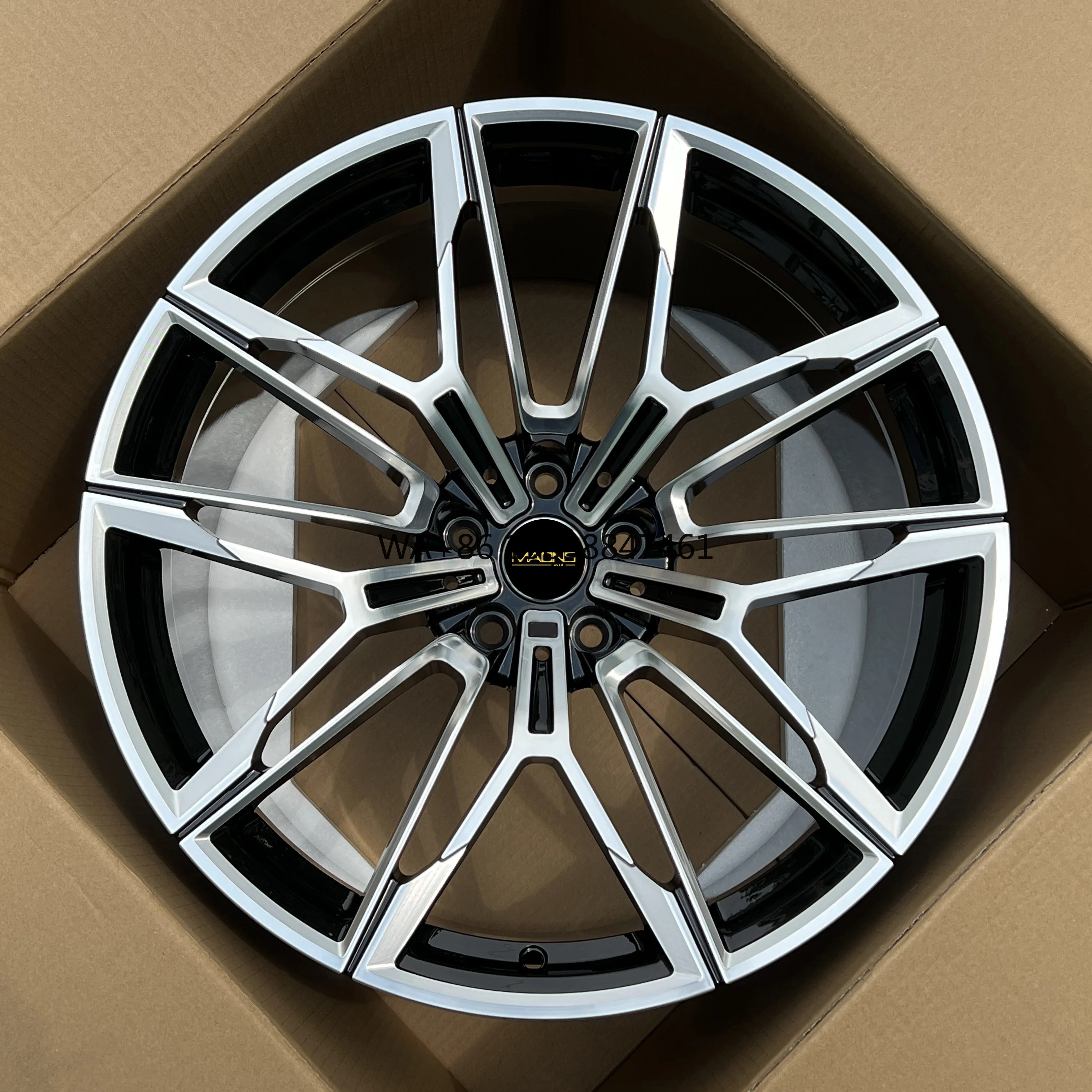 

REP 7106F 20 Inch Multi-Spokes 5-holes Black Milling Face 5-112 with 66.5 Low MOQ Customize Forged Rim Ready to Ship for BMW M4