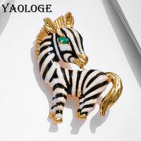 YAOLOGE Alloy 2-Color Zebra Brooches For Women Kids Cartoon Animal Badge Party Office Causal Brooch Pins Jewelry Gifts брошь