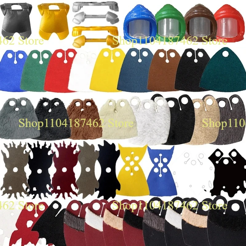 MOC – blocs de construction militaires médiévaux, figurines de soldats, cape, armure d'épaule, accessoires de manteau en peluche, Mini jouets en brique