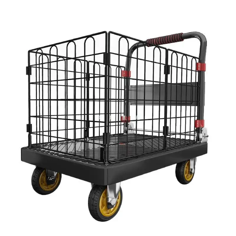 Fenced trolley, thickened silent flatbed truck, cargo handling trolley