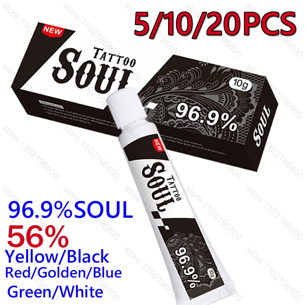 

96.9% Black SOUL 56% 8color multiple choice Tattoo Care Cream Before Permanent Makeup Body Eyebrow Lips Liner Tattoo Cream 10g