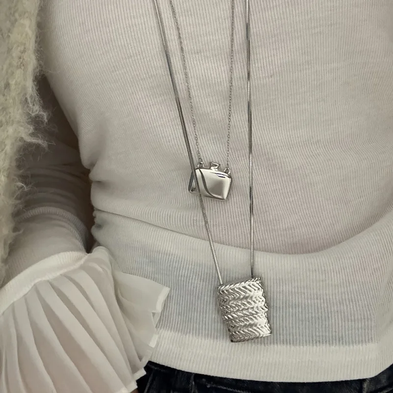 Fashion Jewelry Luxury Temperament Cute Small Bag Pendant Necklace For Women Gifts Delicate Design Accessories 2024 Trend New