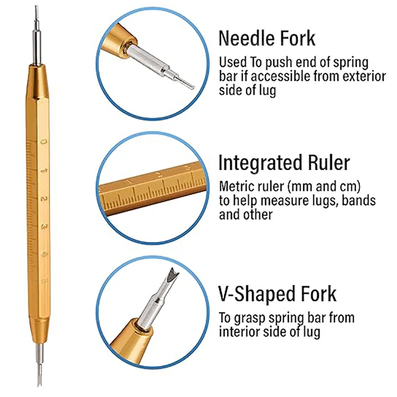 Double Ended Watch Spring Bar Tool Watch Strap Replacement Removal Tool Band Link Pins Remover Watch Repair Tool for Watchmaker