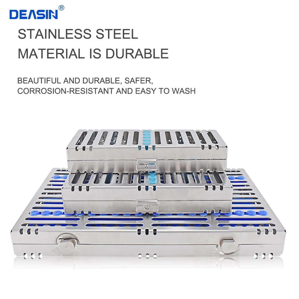 

1pcs Dental Sterilization Rack Surgical Autoclavable Sterilization Box Dental Cassette File Burs Disinfection Tray Dentist Tools