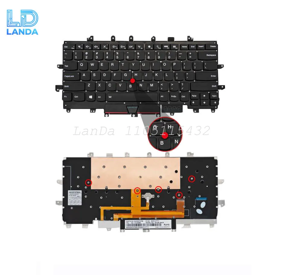 

Keyboard For Lenovo Thinkpad X1 Carbon 2016 4TH US Black With Backligh Laptop