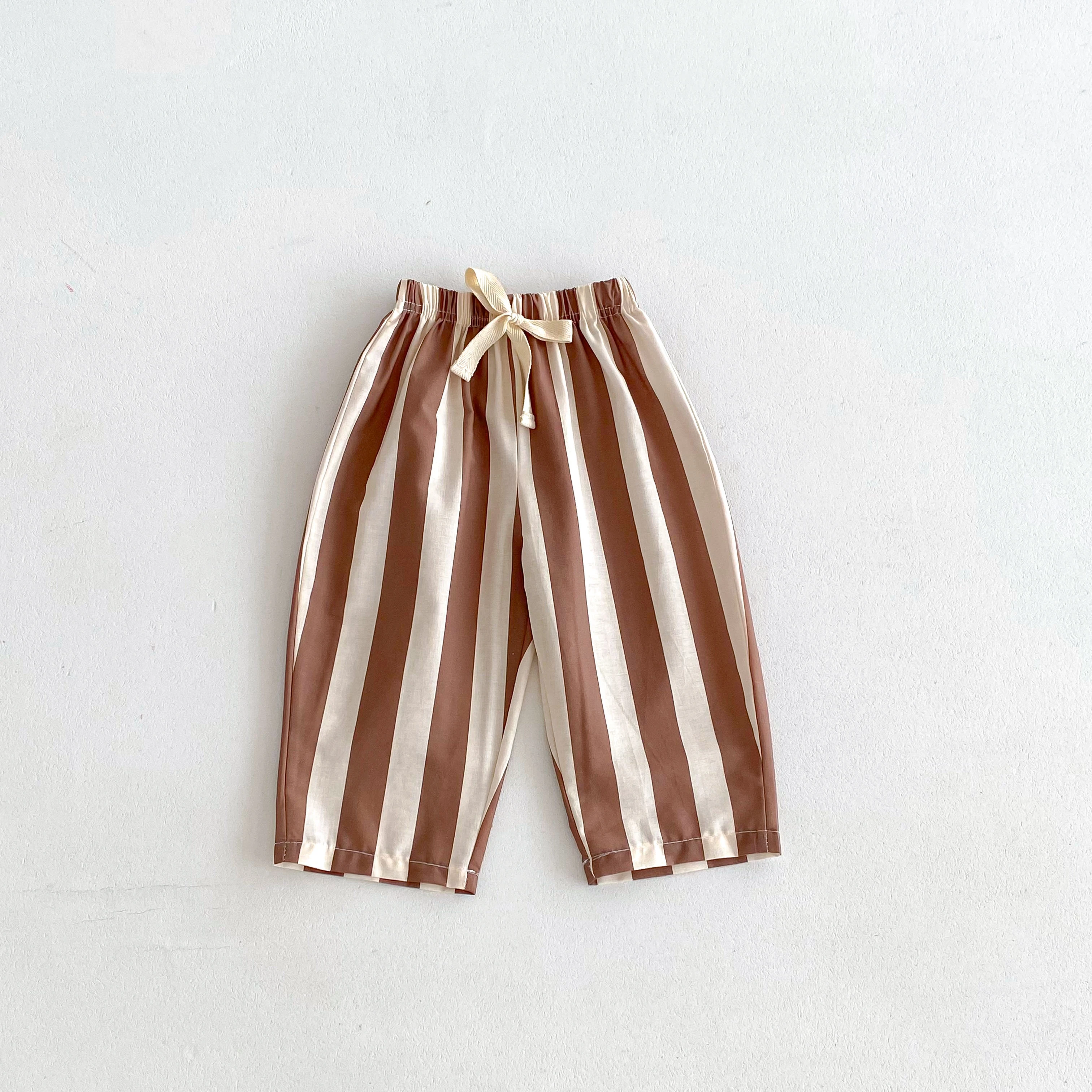 Striped Pants For Child New Style Summer Pants 1-6Years Old Kids Simple Versatile Trousers Outer Wear Trendy Mosquito Pants image 2