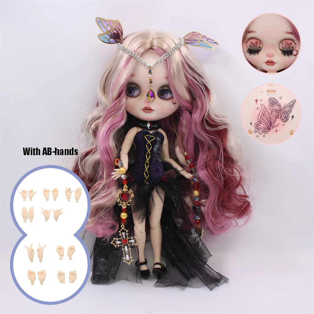 ICY DBS Blyth doll 1/6 bjd joint body Fairy series customized hand makup with eyebrow carved lips face Azone Neo girl boy gift