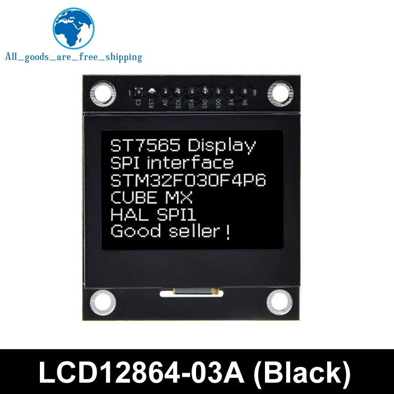 Imagem -04 - Tela Lcd para Arduino Módulo Serial Port Dot Matrix Spi Frame de Ferro 12864 12864 Tzt 12864 12864