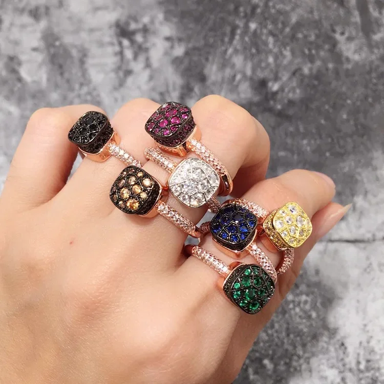 Customizable Colors With Stone Rhinestone Classic Honeycomb Style Black Green Blue 10mm Crystal For Women Fine Jewelry - view 3