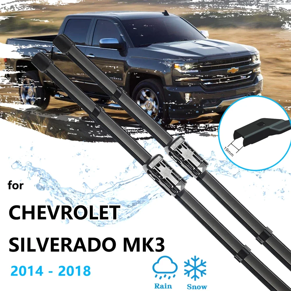 For Chevrolet Silverado LD GMC Sierra Cheyenne VIA Vtrux Truck MK3 1500 2014~2018 Car Front Wipers Blades Accessories 22 22