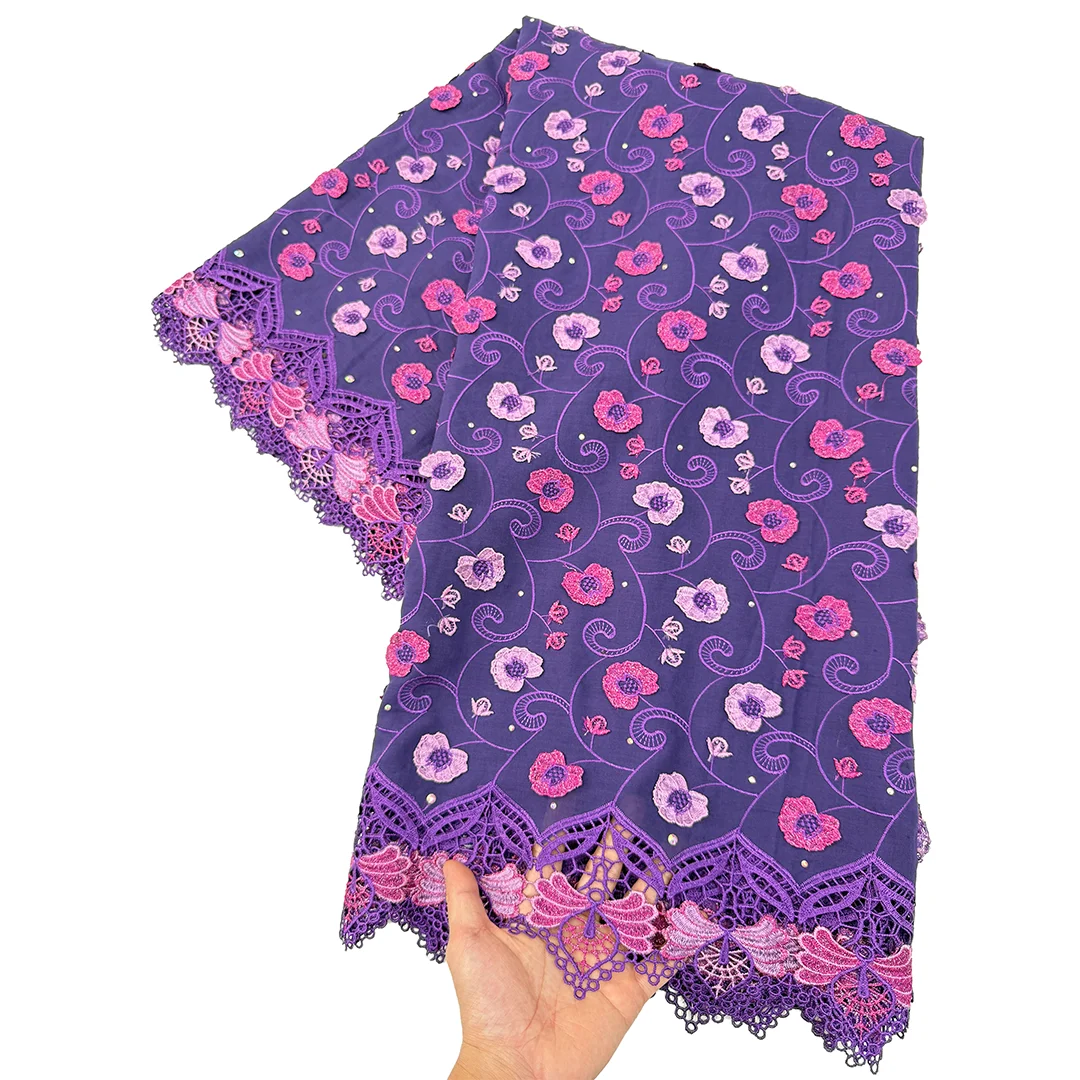 

Африканское гипюровое кружево 2026: новейшая нигерийская швейцарская вуаль с водорастворимой вышивкой для женских свадебных платьев