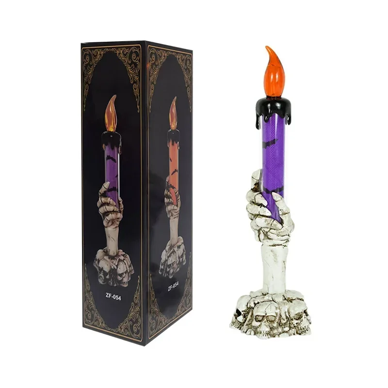 Halloween LED Ghost Candle Light Pumpkin Skeleton Han Light Home Horror Prop Halloween Happy Party Decor Candle Light Gift