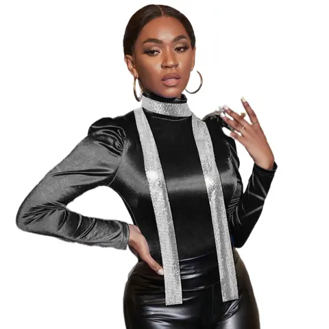 2025 New Metal Sequin Scarf For Women Nightclubs Party Shining Necklace Jewelry Trendy Personality Versatile Fashion Accessories