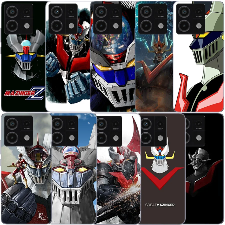 Manga Mazinger Z Anime Clear Phone Case For Xiaomi Redmi Note 11 11S 11T 11E 10 10S 9 9S 9T 8 8T Pro 7 K70 K60 K20 TPU Pattern S