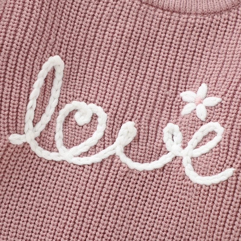 Baby Girls Sweaters Clothes Spring Autumn Casual Crew Neck Long Sleeve Knit Newborn Pink Pullovers Jumper Winter Infant Knitwear