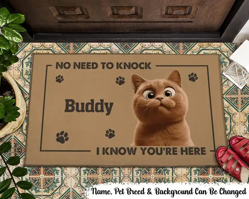 Custom Dog Doormat Personalized Welcome Pets Mat Funny Dogs Rugs For Pet Lovers Housewarming Gifts Custom Camping  Kennel Mat