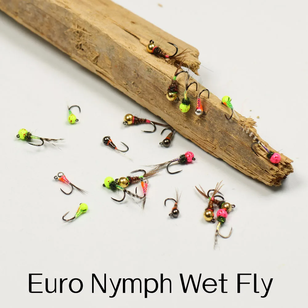 6 unidades de señuelos de pesca de hundimiento rápido, tipo Perdigon Euro Nymph Wet Fly, con cabeza de tungsteno y anzuelo jig sin púas, para trucha, pescada y panfish