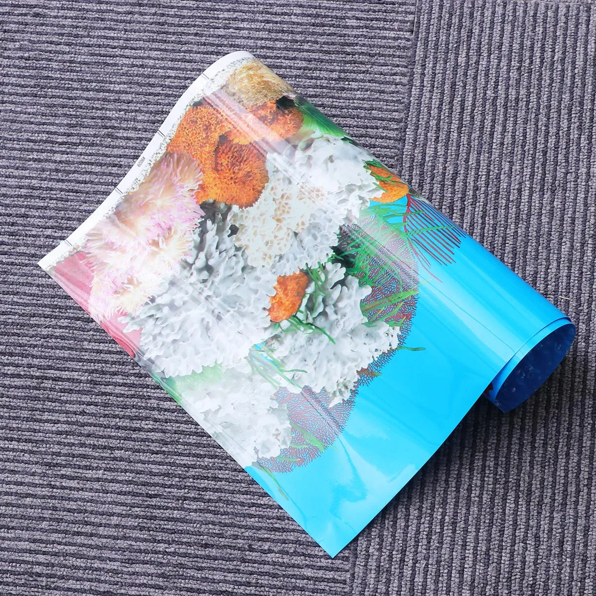 

52x30cm Double-Sided Fish Tank Background Paper Self-Stick Waterproof Decorative Sticker Realistic Underwater Scene Aquarium