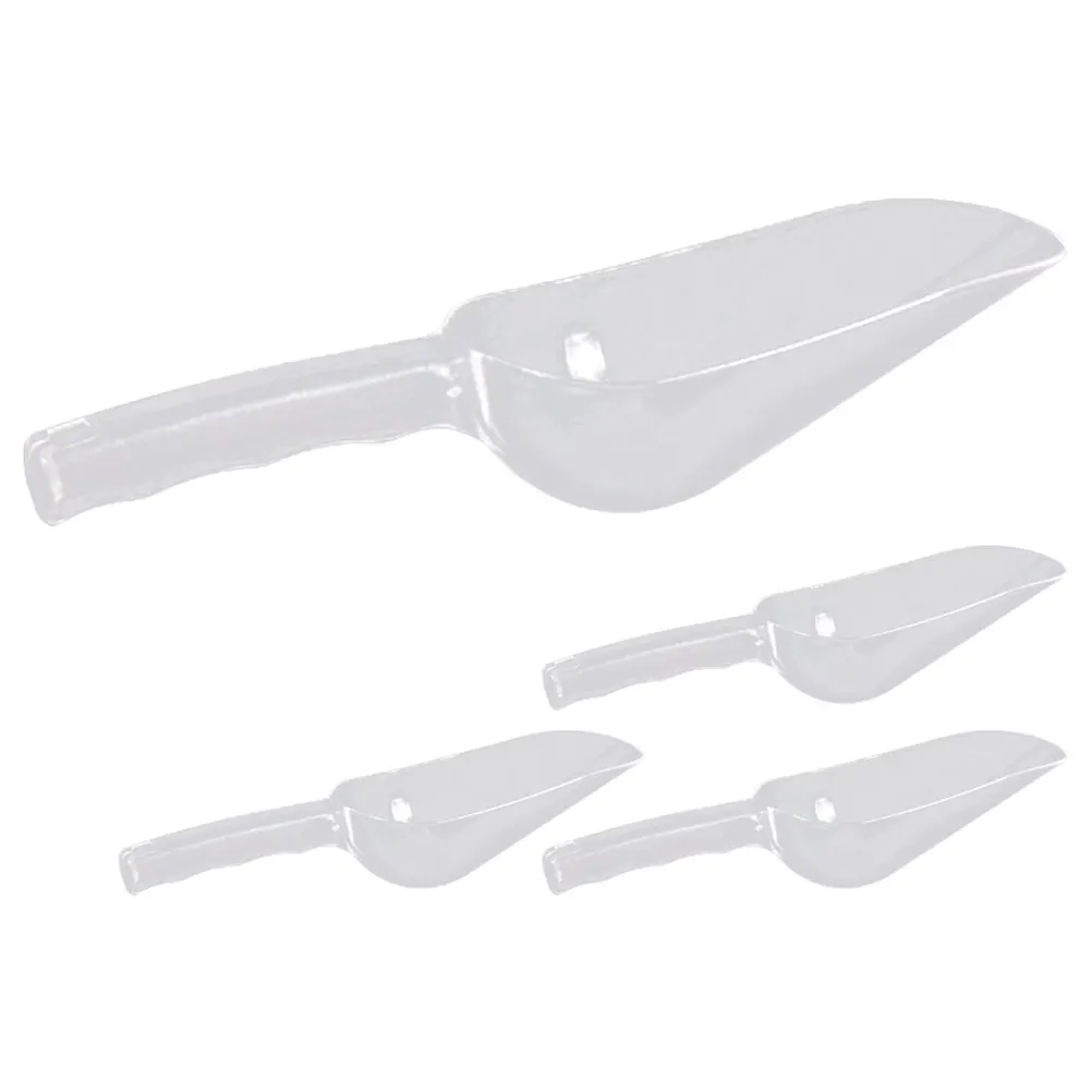 

4Pcs Multi-Function Flour Scoop Premium Plastic Kitchen Ice Scoop Wear Resistant Reusable Food Shovel for Home Bar Party Use