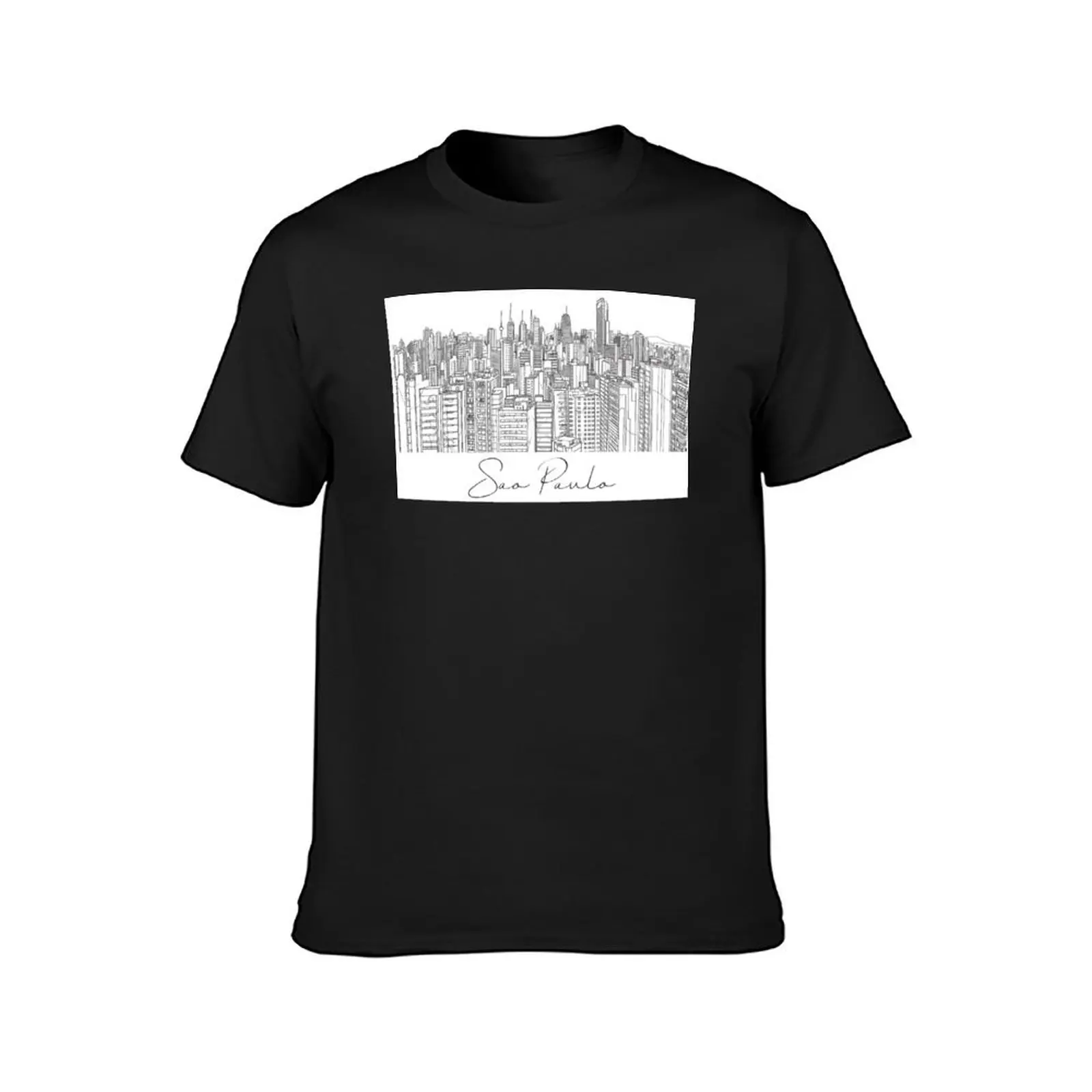 Sao Paulo Cityscape View Line art - View 4 T-Shirt cute tops funnys customs design your own big and tall t shirts for men