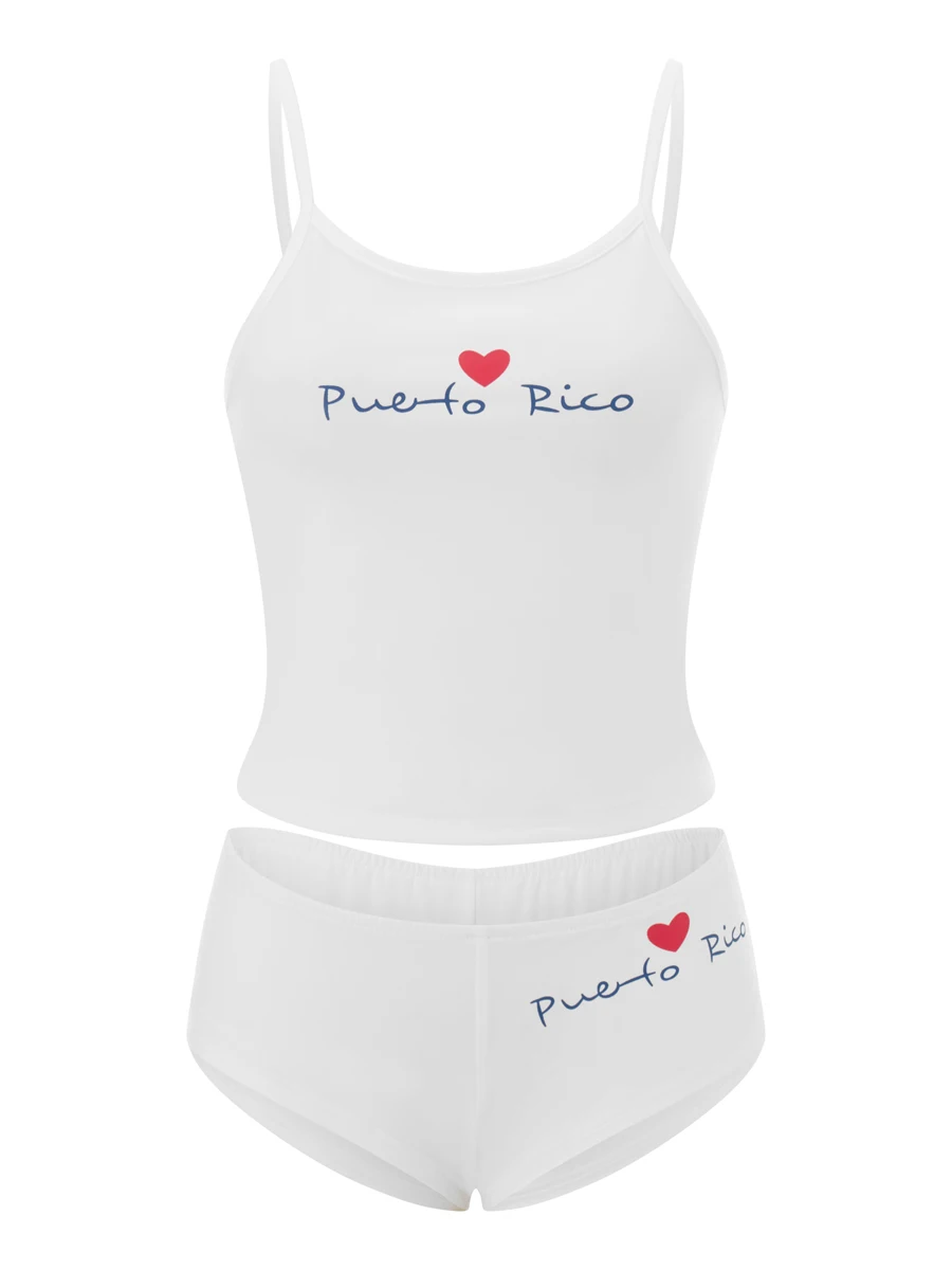 Completi da donna in due pezzi completi in pizzo con canotta senza maniche Crop Top e slip Set pigiama Slim Fit pigiameria Set Loungewear