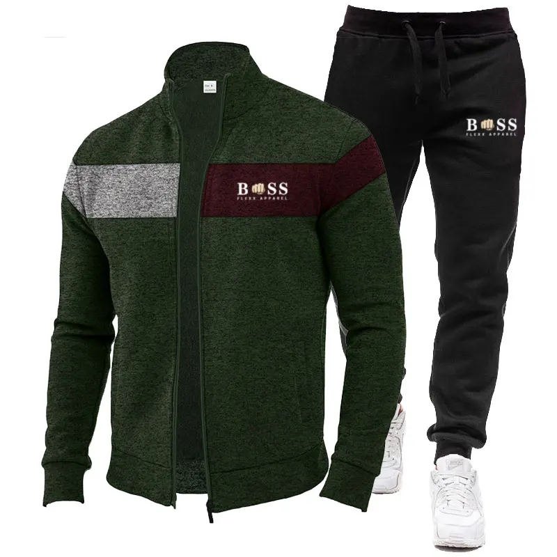 New Men's Suit Spring Autumn Street Casual Light Mature Style Men's Clothing Zipper Jacket + Sweatpants 2 Sets Of Fashion Brand