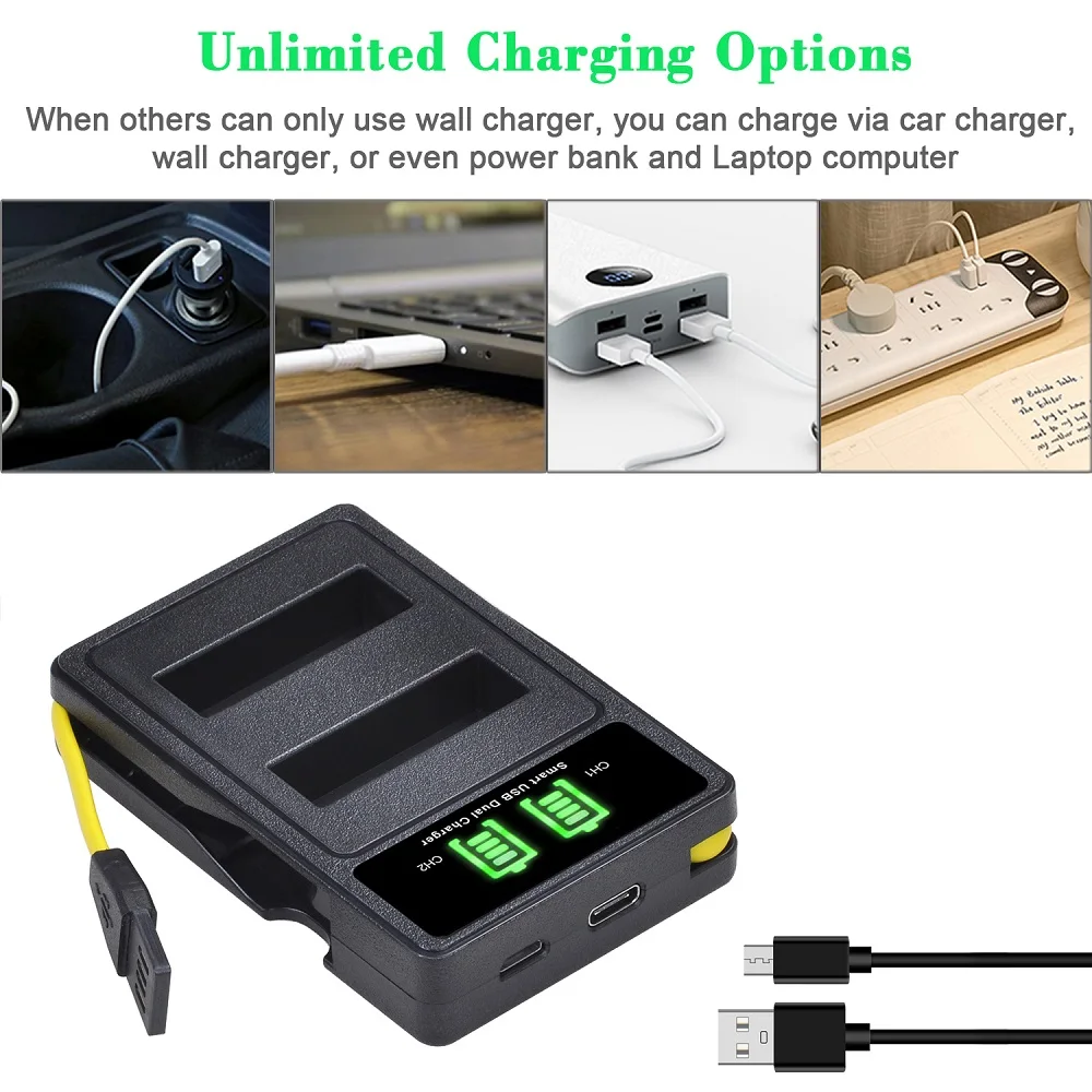 NP-BX1 сменная батарея/USB двойное зарядное устройство для Sony NP-BX1/M8 и Sony DSC-RX100/RX100M II/ RX100 II/III/IV/ RX100 V/VII,ZV-1