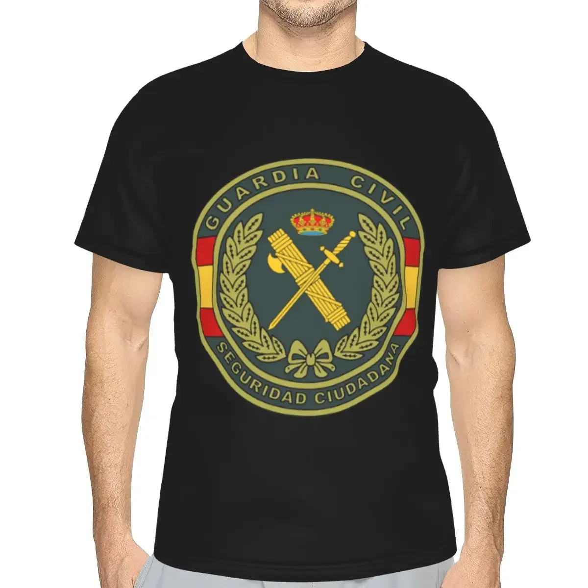 Emblem Of The Spanish Civil Guard polyester T-Shirt Men'sFunny T Shirts Men O-Neck Short Sleeve