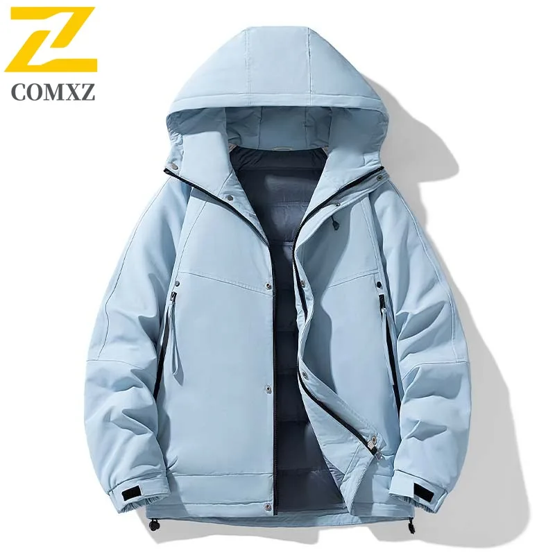 سترة شتوية خفيفة الوزن من COMXZ كلاسيكية بلون سادة، سترة مبطنة للسفر، ملابس خروج مريحة، سترة مبطنة، ملابس رجالية