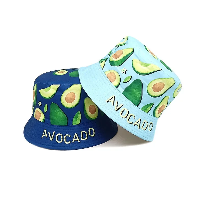 Polyester Cartoon Fruit Print Bucket Hat Spring Outdoor Travel Sun Cap For Child Boy and Girl 86