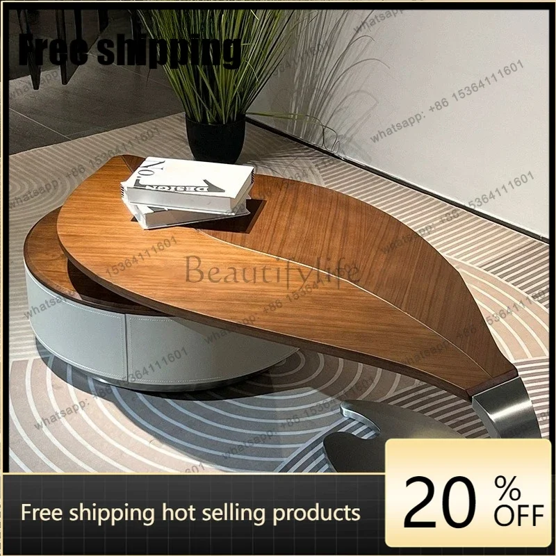 LD Medieval Style Coffee Table Living Room Household Modern Light Luxury Creative Leaf Coffee Table Italian Minimalist