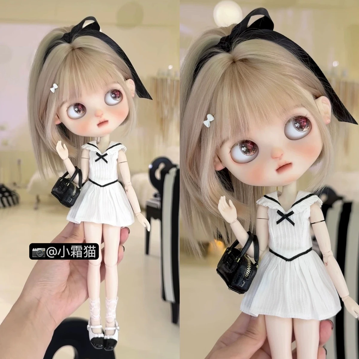 

ICY DBS Blyth Кукольная одежда Модное простое платье без рукавов в студенческом стиле для 19 суставов OB24 Azone Blyth Doll Повседневное платье