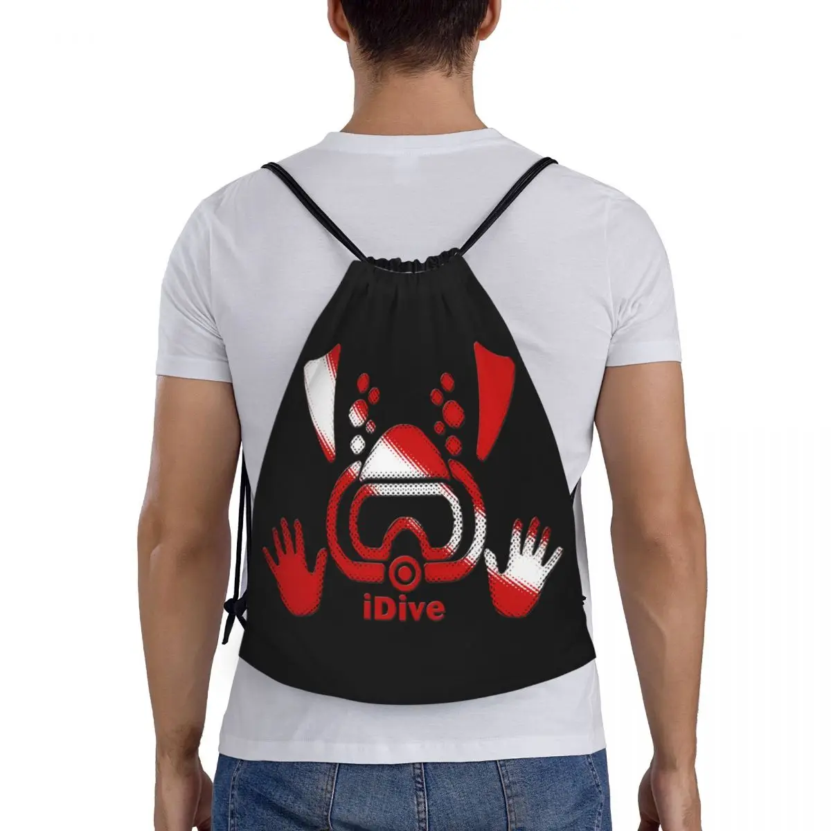 Scuba Dive Aqua Rode Idive Ok Trekkoord Rugzak Sport Gym Tas Voor Dames Mannen Duiken Duiker Shopping Sackpack