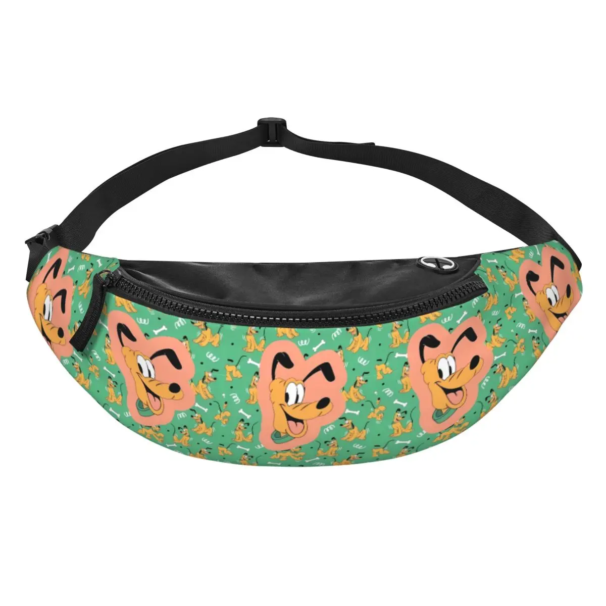 

Custom P-Pluto Cartoon Fanny Pack for Men Women Cool Crossbody Waist Bag Cycling Camping Phone Money Pouch