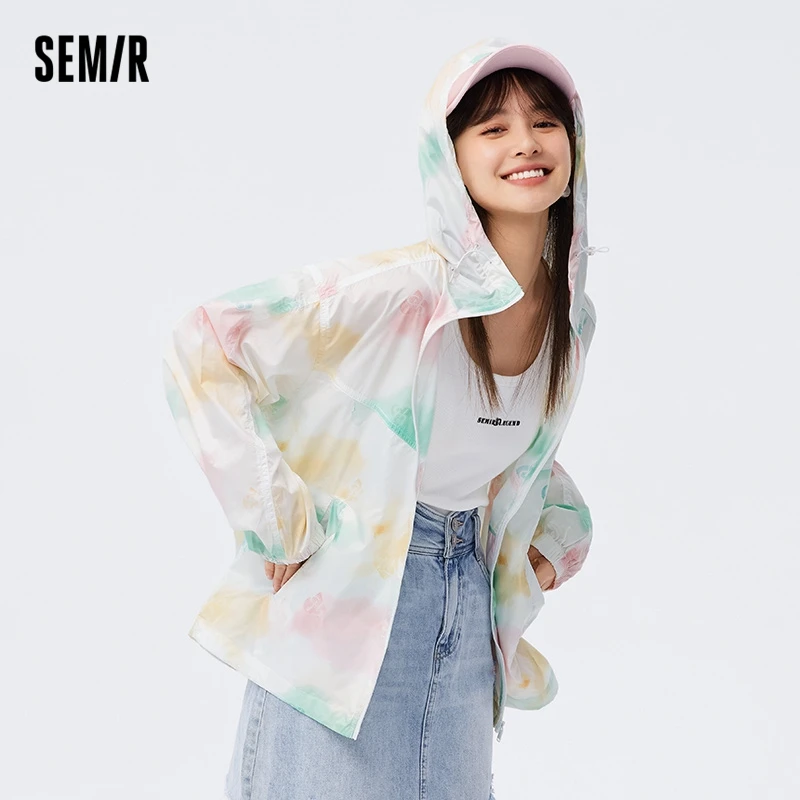 Semir Coat Women Crowd 2024 Summer New Hooded Mesh Sunscreen Jacket Loose Fit