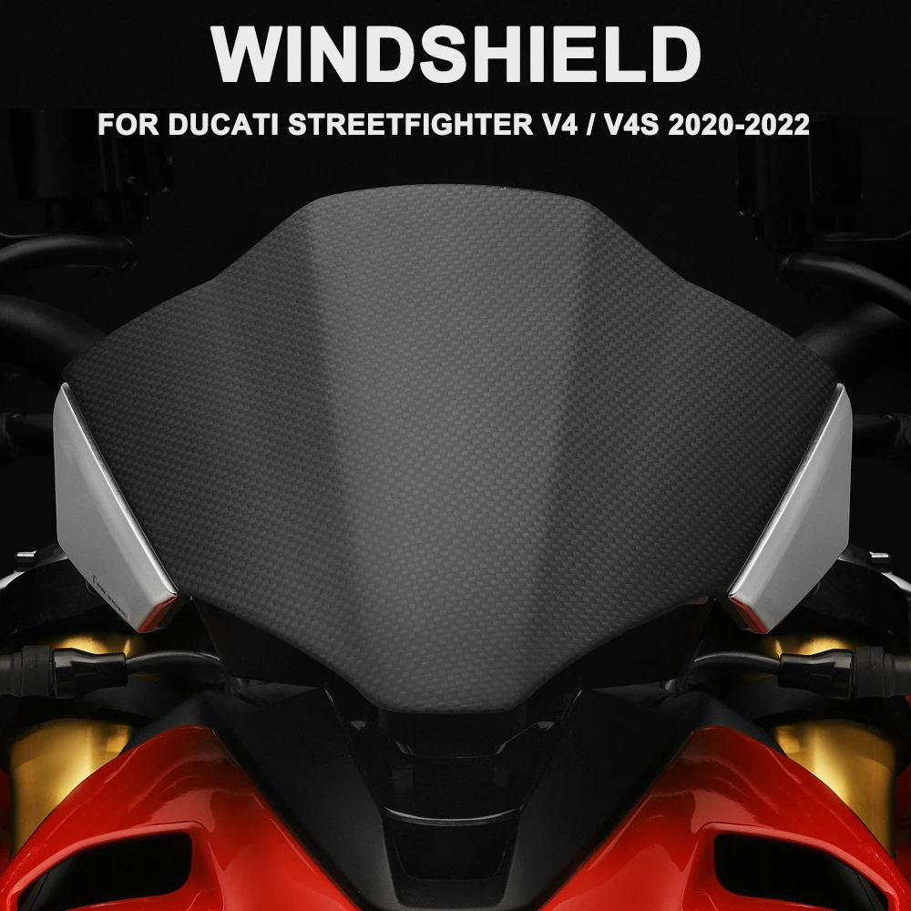 New Windshield Wind Screen Motorcycle Accessories Wind Deflector Shield Screen For Ducati STREETFIGHTER V4 S V4S 2021 2022 2023