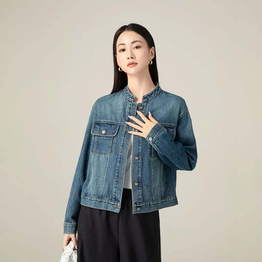 

Women's Denim Coat Autumn Fashion Outerwear Casual Style