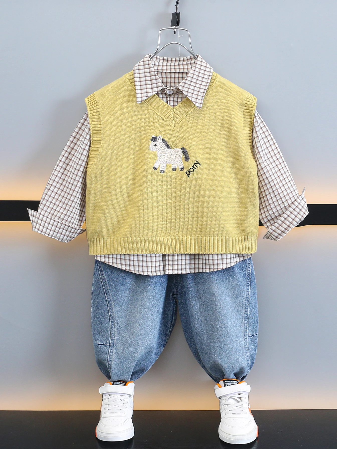 

Весенний модный комплект для мальчиков: свитер-жилет, футболка с длинным рукавом, шорты, повседневная спортивная одежда для подростков