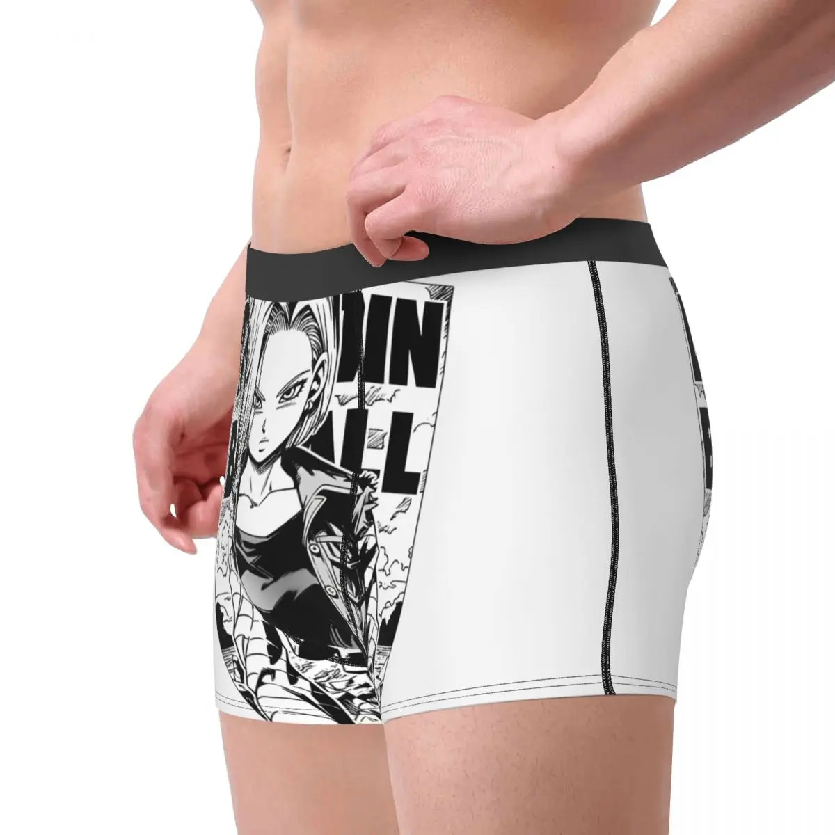 Men's Android 18 Dragon Ball Z Boxer Shorts Panties Breathable Underwear Homme Sexy Plus Size Underpants