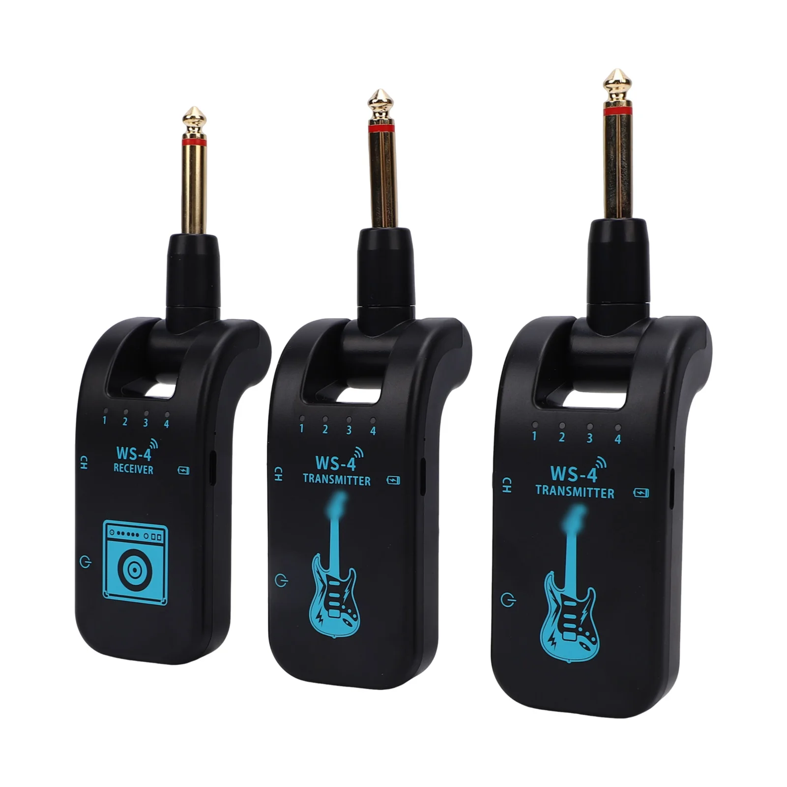 2.4GHz Wireless Guitar System Rechargeable Guitar Transmitter Receiver Set Plug and Play 48K/16bit Real-time Transmission 282