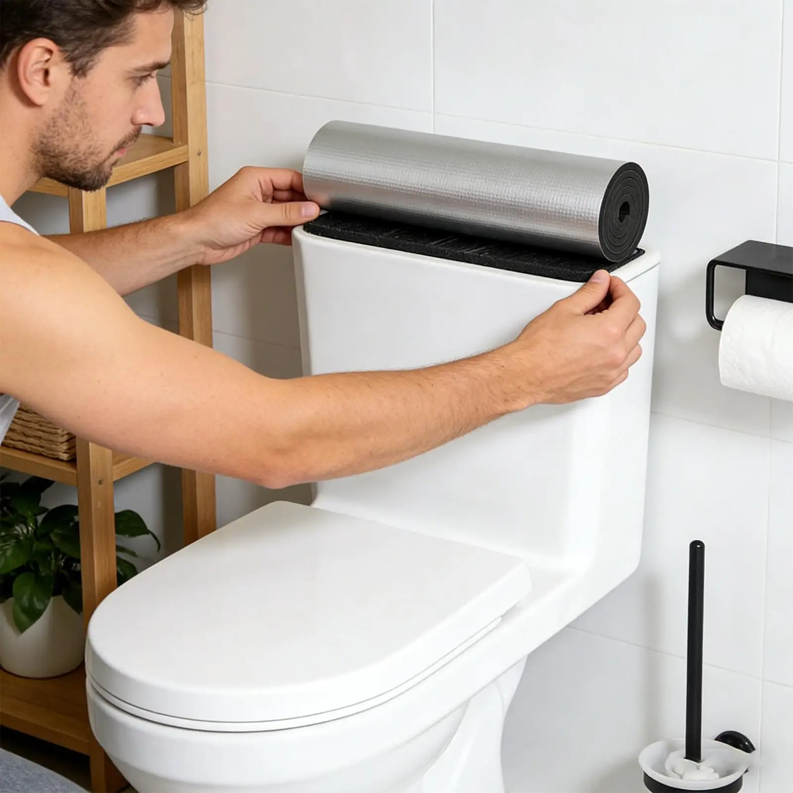 Toilet Water Tank Insulation Pad Toilet Tank Liner Waterproof Self-Adhesive Cover Toilet Anti Condensation Kit