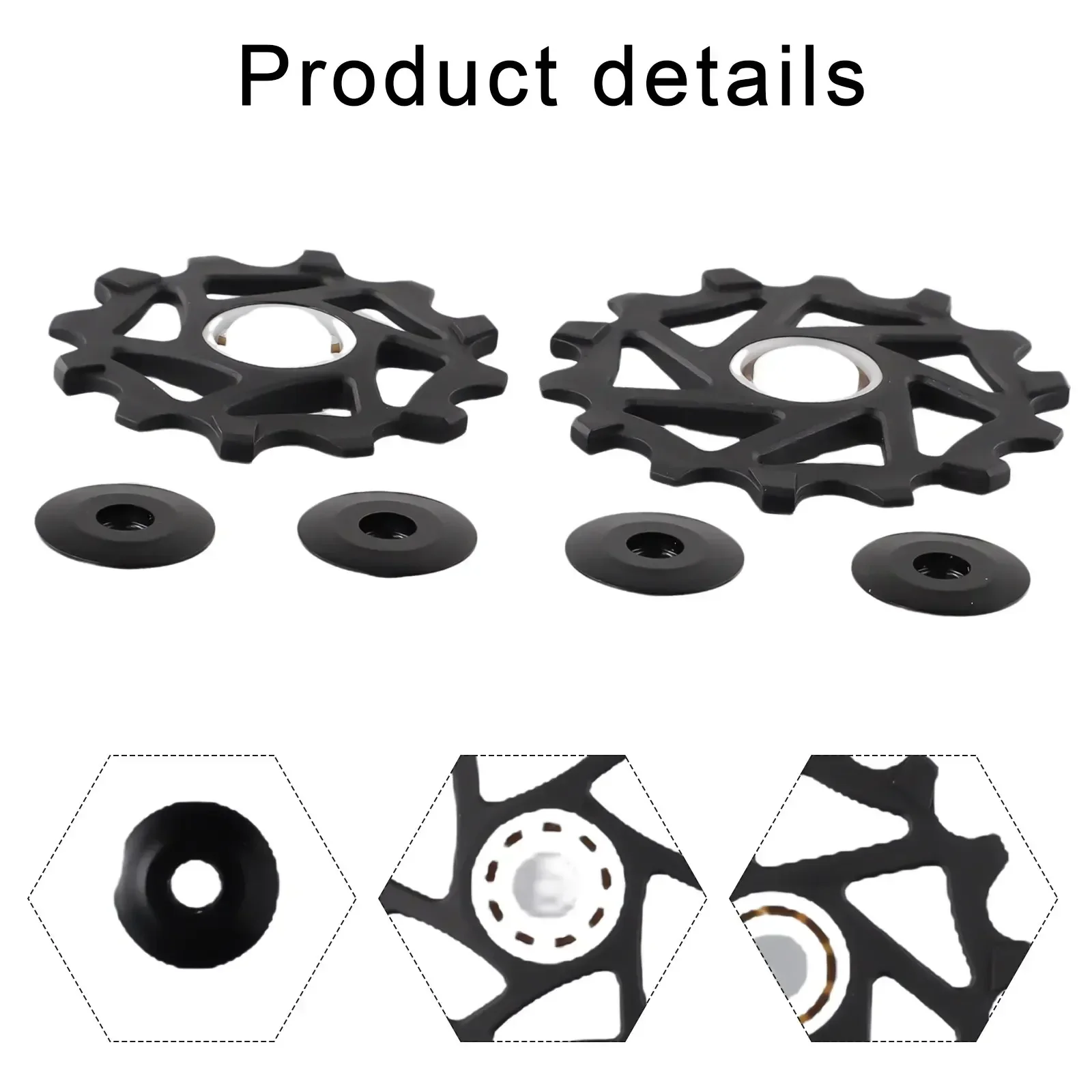 2pcs 12T+14T Ceramic Bearing Rear Derailleur Pulley Jockeywheel For SRAM AXS Rear Derailleur Guide Wheel Resin Accessories