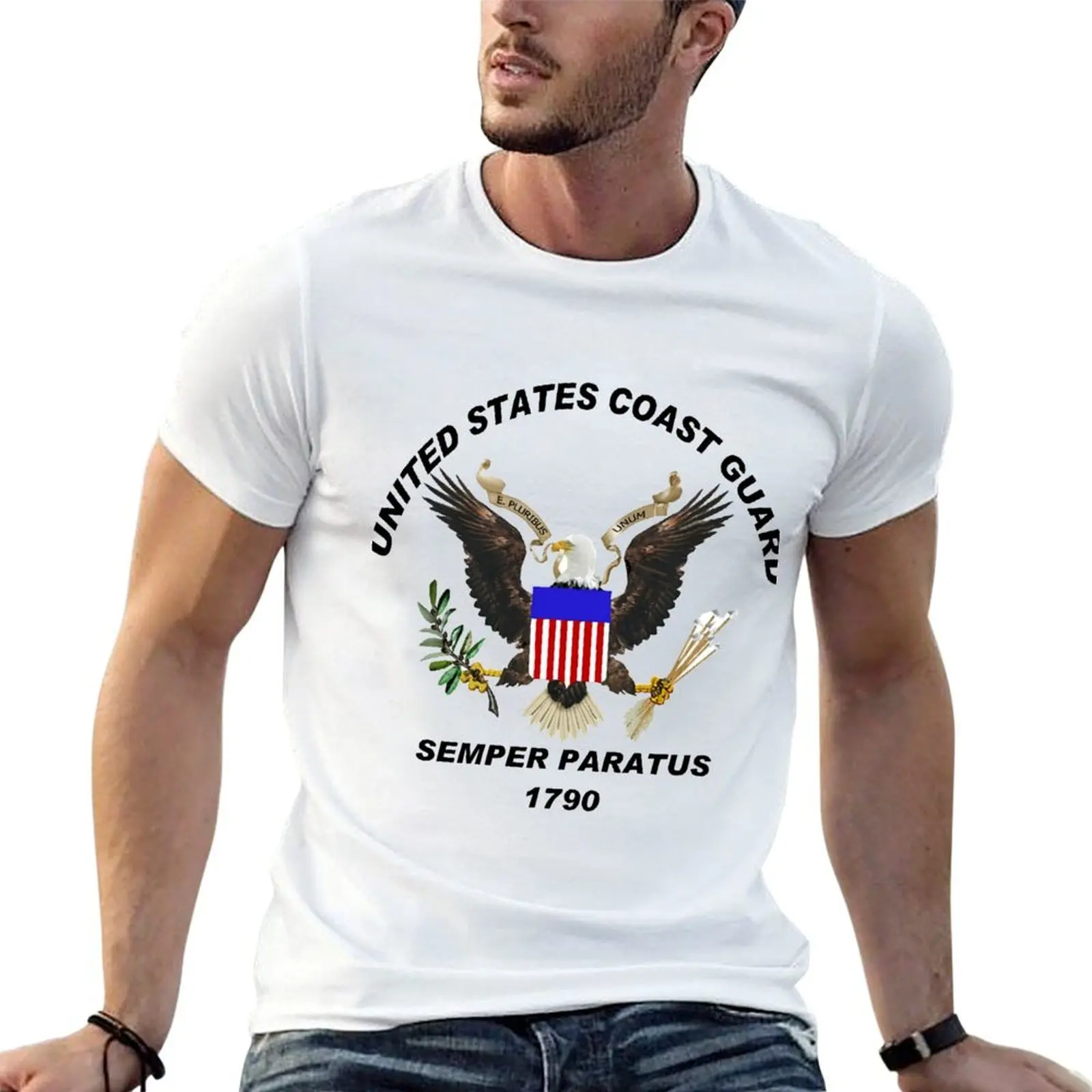 

U. S. Coast Guard Semper Paratus Logo T-Shirt anime t shirts for man men t shirt cotton 100% cotton tshirt 100% T-Shirt