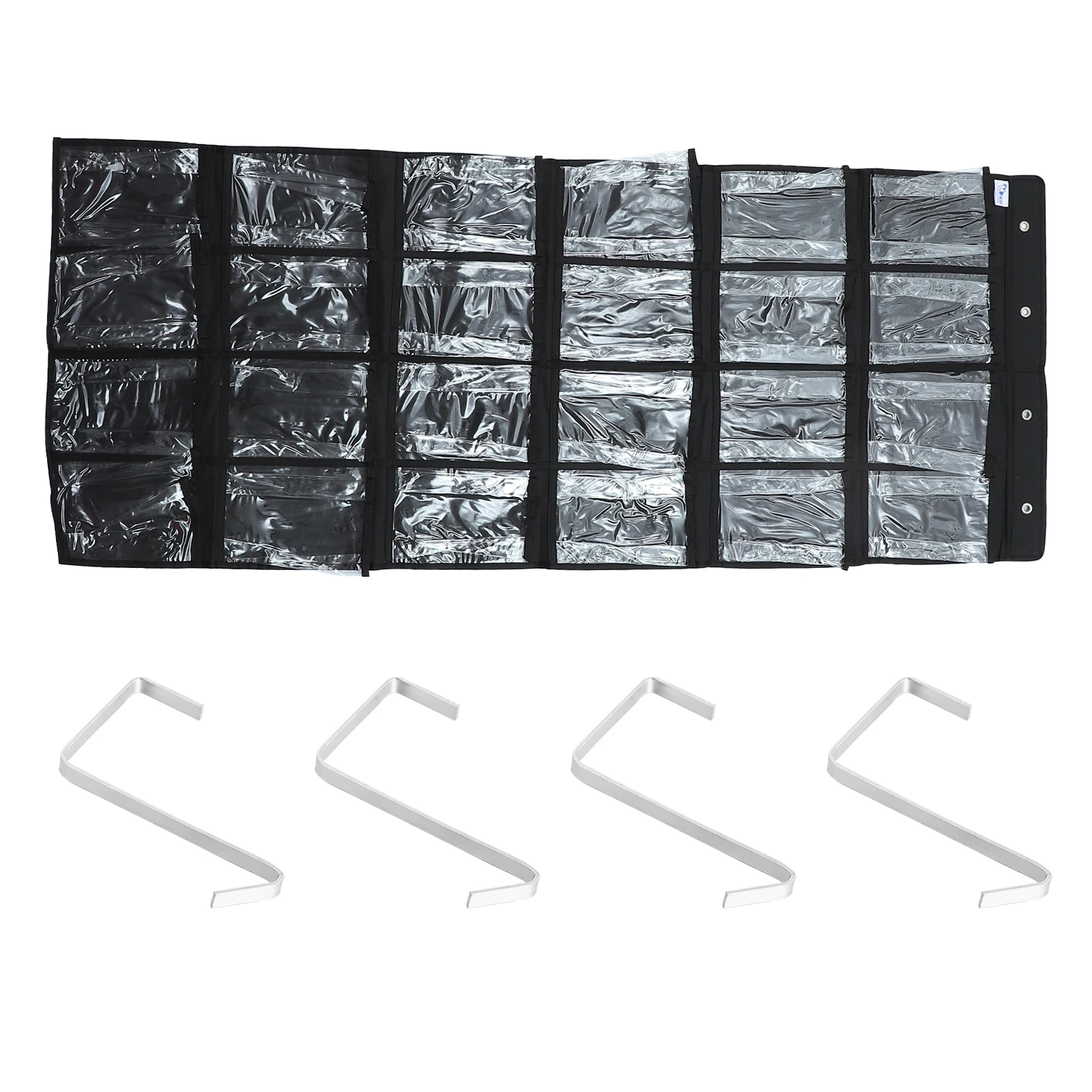 

1pc Shoe Hanging Storage Bag 24-Grid Organizer Non-Woven Fabric Wall Mounted Bedside Office Home Use Hanging Pouches for Shoes