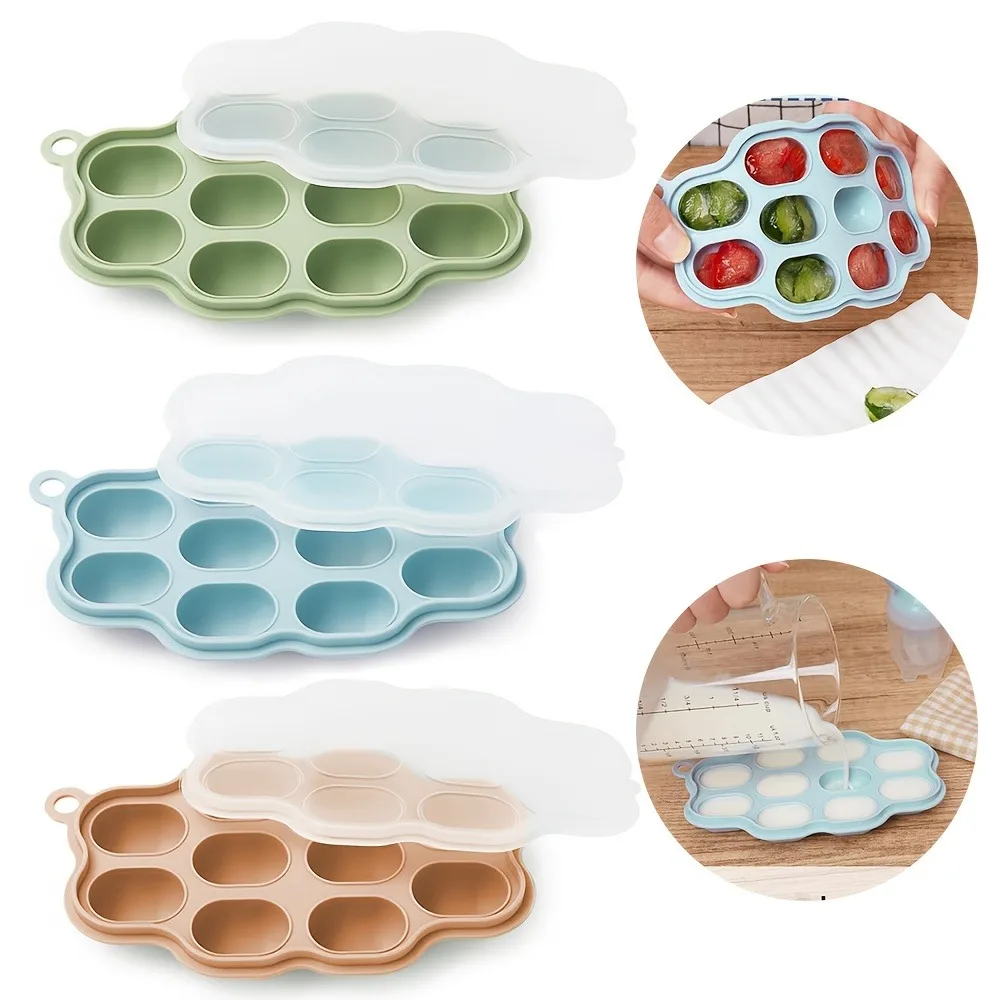 Silicone Bite Tray Baby Breastmilk Popsicle Molds Fruit Food Feeder Tray Breast Milk Teether Pop Maker for Homemade Baby Food