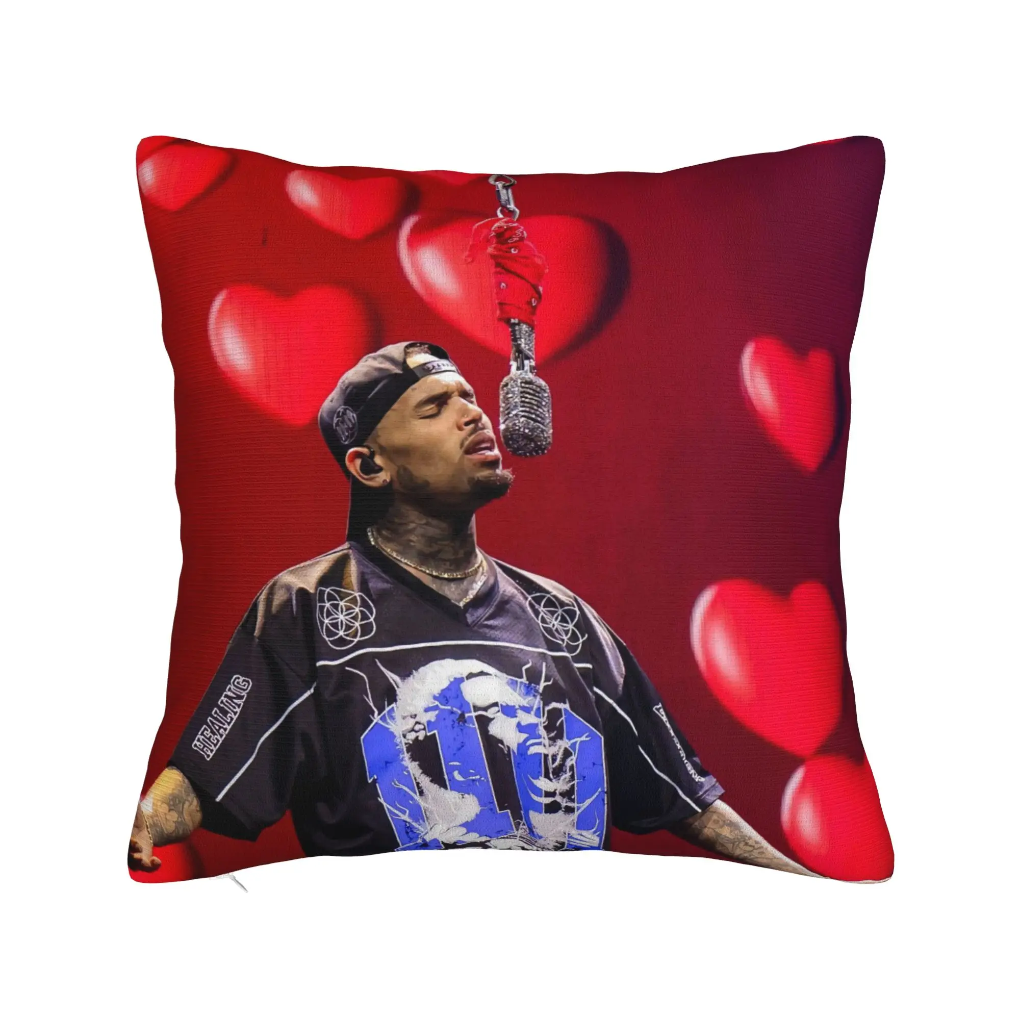 Chris Brown Pillow Case  Comfy Pillow Cover Vintage Cushion Cover For Couch Sofa Bedroom
