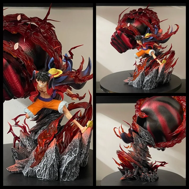 

Anime Figure One Piece Monkey D Luffy Gear Third Big Fist Flame Battle Luminous Pvc Statue Collectible Model Desktop Decoration