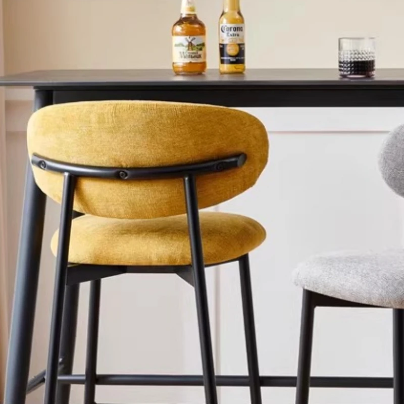 Tabouret de bar industriel nordique, tabouret de cuisine hauteur îlot, chaise de comptoir bistrot contemporaine avec structure métallique, mobilier de bar à domicile